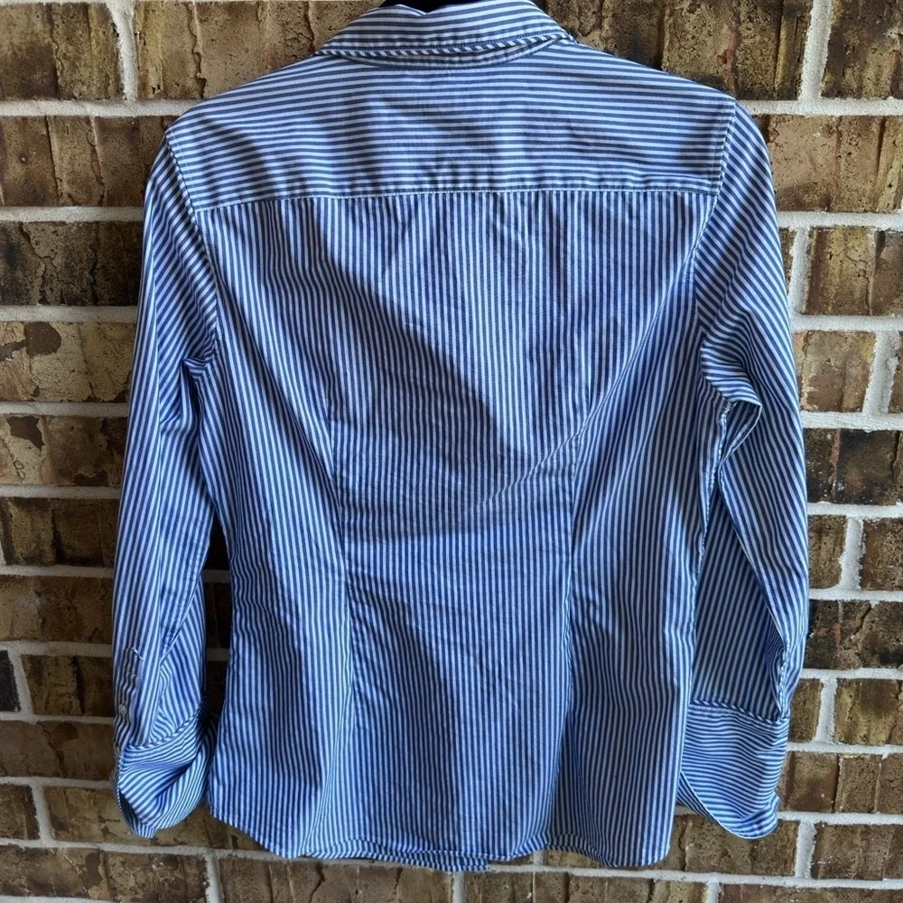 Banana Republic Blue Striped Casual Shirt